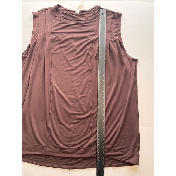 Lululemon Modal Pleated Shoulder Tank Top French Press W1DD1S Size 10 Flowy EUC - Picture 7 of 9